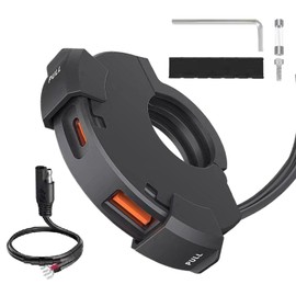 Motorcycle USB Charger | Tablet Charger | Waterproof PD30W USB Outlet Port Adapter for Travel Smartphone Motorbike GPS Handlebar