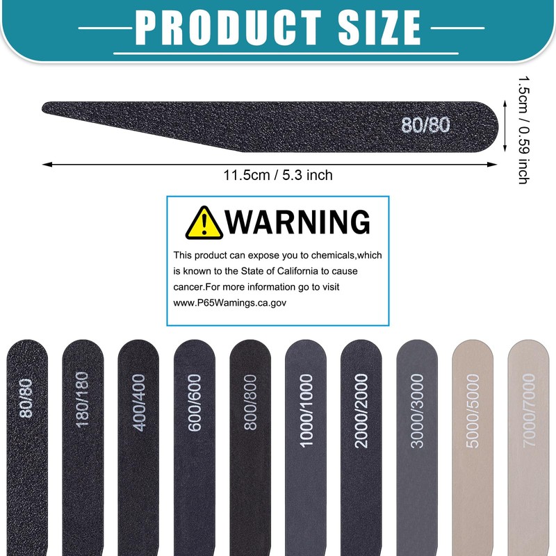 Honoson 20 Pcs Sanding Sticks for Plastic Models Polishing Sticks