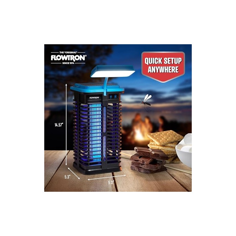 Flowtron Solar Bug Zapper | Portable Electric Insect Killer with