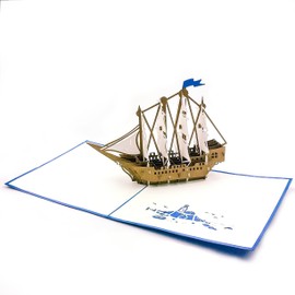 Liif Set Sail Ship 3D Greeting Fathers Day Pop Up Card For All Occasions, Congratulations, Fathers Day Card, Graduations, Retirement Card, Get Well