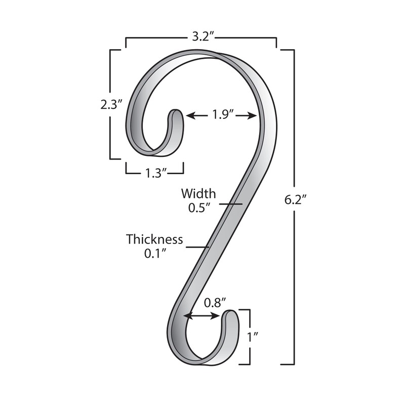 Stocking Scrolls® Stocking Hanger- 2 Pack (Matte Black) - fits