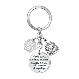 25th Birthday Gifts for Women Unique 25th Birthday Keyring Keychains for Men Birthday Present for 25 Years Old Daughter Son Niece Nephew 25th Birthday Accessories Inspirational Reminder Gifts (25)
