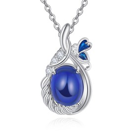 KINGWHYTE Color Changing Necklace for Women Girls 925 Sterling Silver Butterfly Pendant Necklace Color Change by Temperature Mood Pendant Necklace Jewelry Gifts