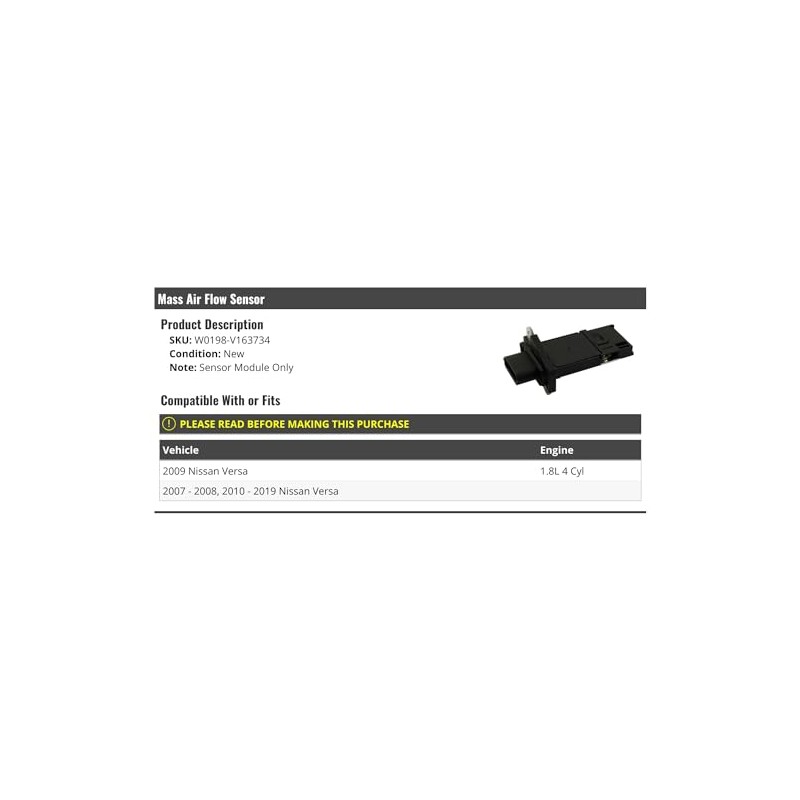Marketplace Auto Parts - Mass Air Flow Sensor - Compatible