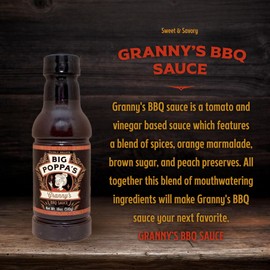 Big Poppa's Granny's BBQ Sauce – An Award-Winning Barbecue Sauce – Sweet & Savory Tomato and Vinegar BBQ Sauce – Use it as a Pork BBQ Sauce, Chicken BBQ Sauce or Beef BBQ Sauce (18 Oz)