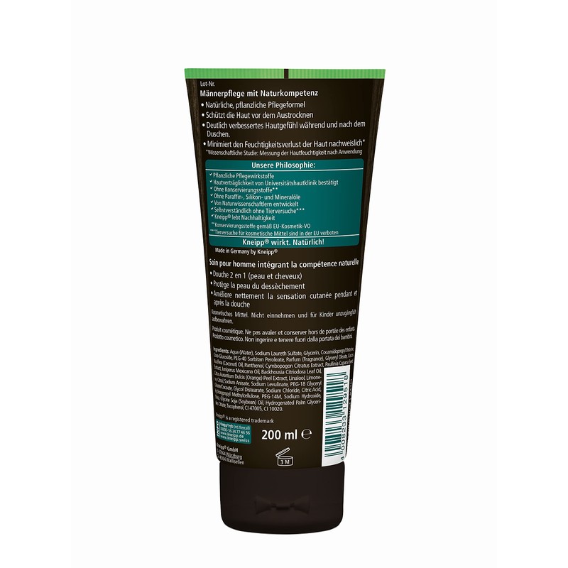 Kneipp Startklar 2-in-1 Shower Lemongrass and Guarana, 200 ml