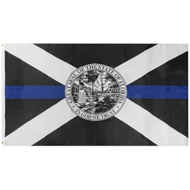 2X3 Florida Police Memorial Thin Blue Line 100D Woven Poly Nylon Flag Banner