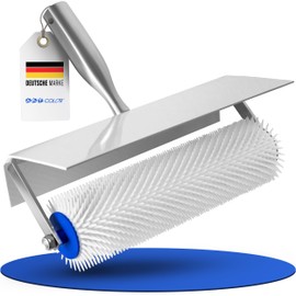 Spiked Roller for Compensating Compound (25 cm) with Splash Guard and Handle Holder - Bleed Roller with 11 mm Spikes