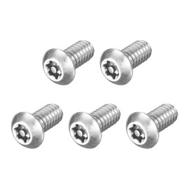 uxcell 5Pcs Torx Security Machine Screws, 1/4-20 x 1/2" 304 Stainless Steel Tamper Resistant Button Head Screws Bolt Full Thread for Anti-Theft Tamper Proof, Silver Tone