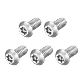 uxcell 5Pcs Torx Security Machine Screws, 1/4-20 x 1/2" 304 Stainless Steel Tamper Resistant Button Head Screws Bolt Full Thread for Anti-Theft Tamper Proof, Silver Tone