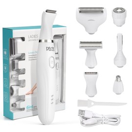 PELCAS 6-in-1 Hair Remover, VIO Dedicated Shaver, Waterproof, Dry Shaver, Women's Shaver, Vio Electric, Women's, 2025 Model, Nose Hair Cutter, Eyebrows, Multi-functional, Unprocessed Hair Treatment, Face, Arms, Shin Hair, Bikini Line, Washable, USB Rechargeable, Japanese Instruction Manual Included