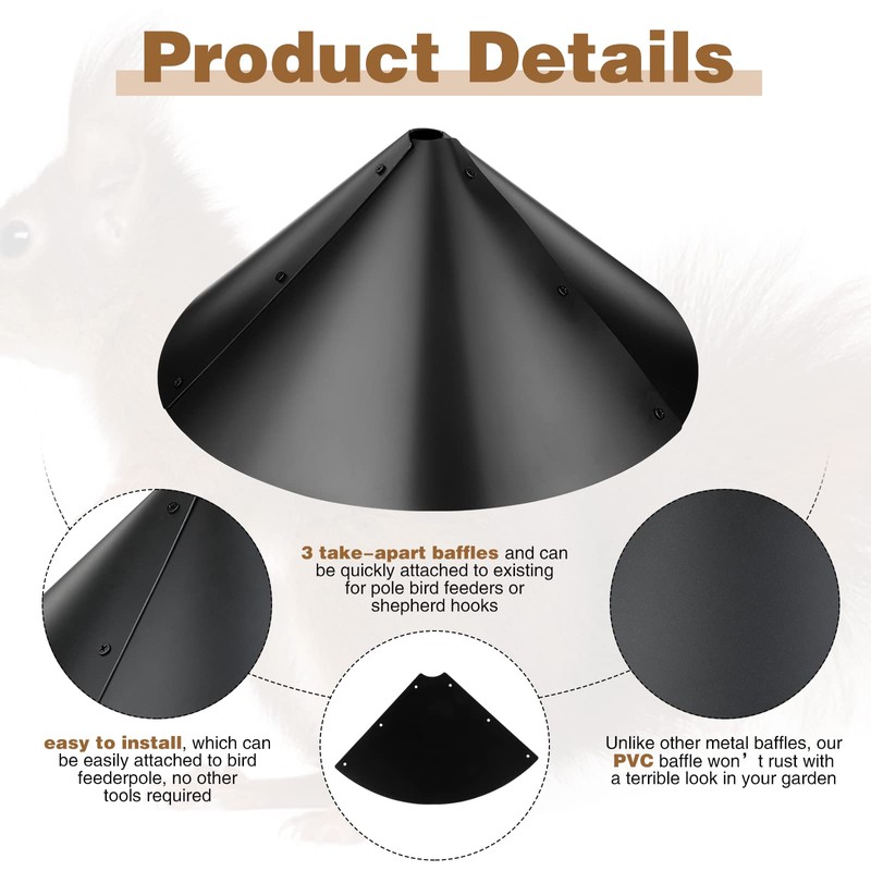 Qualirey Squirrel Baffle for Bird Feeder Bird House Guard Stopper