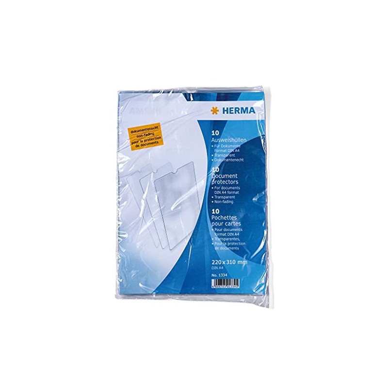 HERMA 1334 ID Card Holder Transparent Pack of 10 for