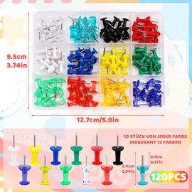 Namner Push Pins 120 Pieces Push Pins Push Pins Push Pins Cork Board Pins Decorative Push Pins for Home Office Craft Projects 10 Colors
