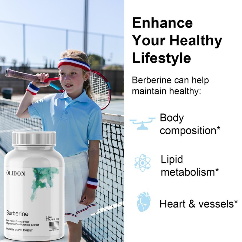 Olidon New Berberine Supplements 1000mg Per Bottle - 30 Servings