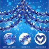 Riceshoot 33 ft Valentines Heart Tinsel Garland Glitter Blue Silver