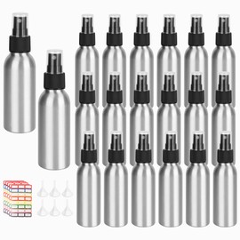 YEUIKERR 20 Pack Aluminum Spray Bottles 2 oz/60 ml Small Refillable Spray Bottles Bulk Fine Mist Empty Sprays Bottle for Travel, Essential Oils, Sliver