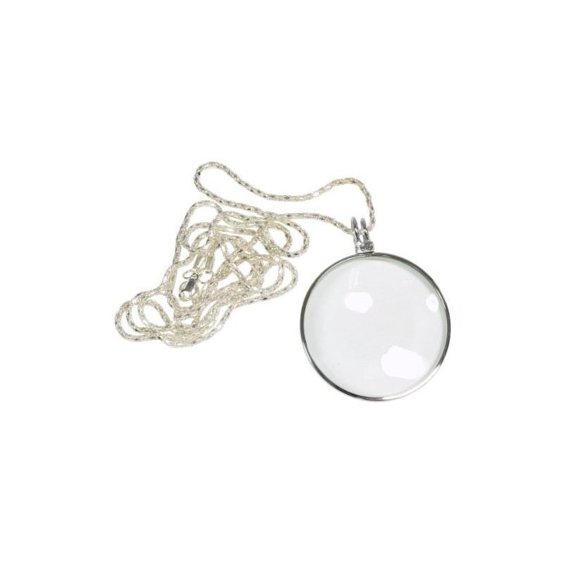 HTS 212B0 3X Silver Pendant Magnifier with 36" Necklace