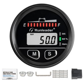 NInE-ROnG 12V 24V 36V 48V Battery Fuel Gauge,Hour Meter,Battery Capacity Voltage Meter,Maintenance Reminder,with Backlight Use for Lead-Acid Batteries Gel Batteries LiFeO4 Batteries AGM Batteries