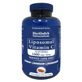 Liposomal Vitamin C 1000mg. 70-Day Supply, 210 Softgel Capsules. Corn-Free, Soy-Free, Non GMO.