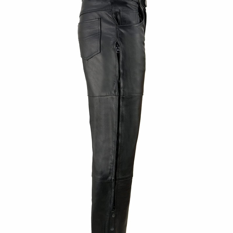 Milwaukee Leather Men's 1.2mm Premium Leather Overpant Fully (Black, Size