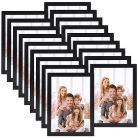 WIFTREY 5x7 Black Picture Frame Bulk 5 x 7 Photo Frames for Wall Hanging or Tabletop Display, 18 Pack