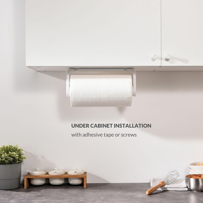 simpletome Paper Towel Holder Under Cabinet or Wall Mount ONE