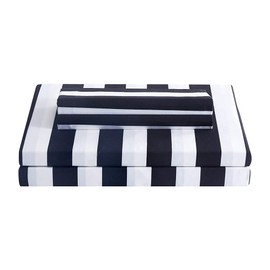 Best Season Stripe Sheet Set-4 Piece Super Soft Microfiber Bedding-Deep Pocket, Stain, Fade & Wrinkle Resistant(Full Size,Black&White)