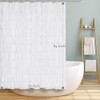 WestWeir Ruffle Shower Curtain,84-inches Extra Long,White Ruffled Bath Curtains for