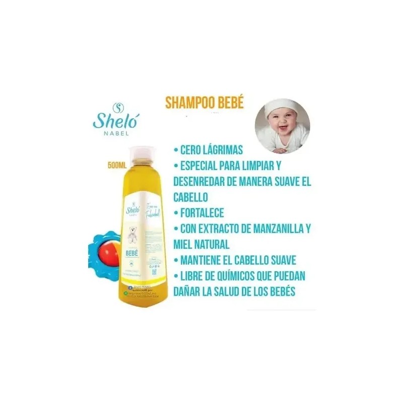 Shampoo Bebe Shelo Nabel 500ml Con Miel Natural
