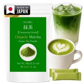 SALBEL Sobres De Matcha Palitos De Té Verde Japonés Instantáneo, Polvo De Matcha Orgánico De Grado Ceremonial, 30 Palitos De 2 G (2,11 Oz), Para...   
