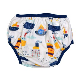 Splash About Baby Size Adjustable Toddler Swim Nappy, Tug Boats, 0-1 Years