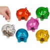 Small Red Clear Plastic Piggy Bank 10cm x 8cm x
