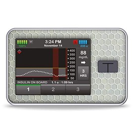 Honeycomb Effect / Structure Sticker for Tandem Thin X2 Insulin Pump silver grey