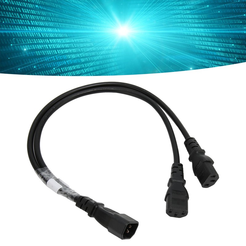 Single C14 to Dual 5 15R C13 Cord Short Power