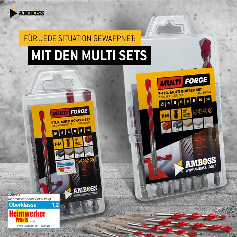 Anvil Multi-Purpose Drill Bit Set Multi-Function Drill Bit 7-Piece Diameter