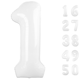 40 Inch Number Balloon White 1 Balloon Party Decorations 1 10 11 15 16 17 18 21 Giant Jumbo Foil Balloons 1 Balloon 1st Birthday Boy Girl for Birthday Party