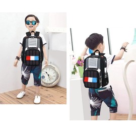 LEDAOU Kids School Backpack with Lunch Box for Boy Kindergarten BookBag School Bag Preschool Kindergarten Toddler Backpack (Police Car)