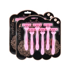 Earth & I - Disposable Razors for Women 12 Count, Women Razors for Shaving, Travel Razors for Women, Disposable Womens Razors, 3-Blade Sesitive Shaver