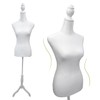 60”- 68” White Female Mannequin Body Tripod Stand,Height Adjustable Maniqui