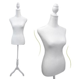 60”- 68” White Female Mannequin Body Tripod Stand,Height Adjustable Maniqui para Ropa,Dress Form Mannequin