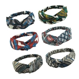 Minkissy 6pcs Retro Style Elastic Hair Bands for Women and Girls Creative Cross Headwear and Colors for Daily Use and Special Occasions