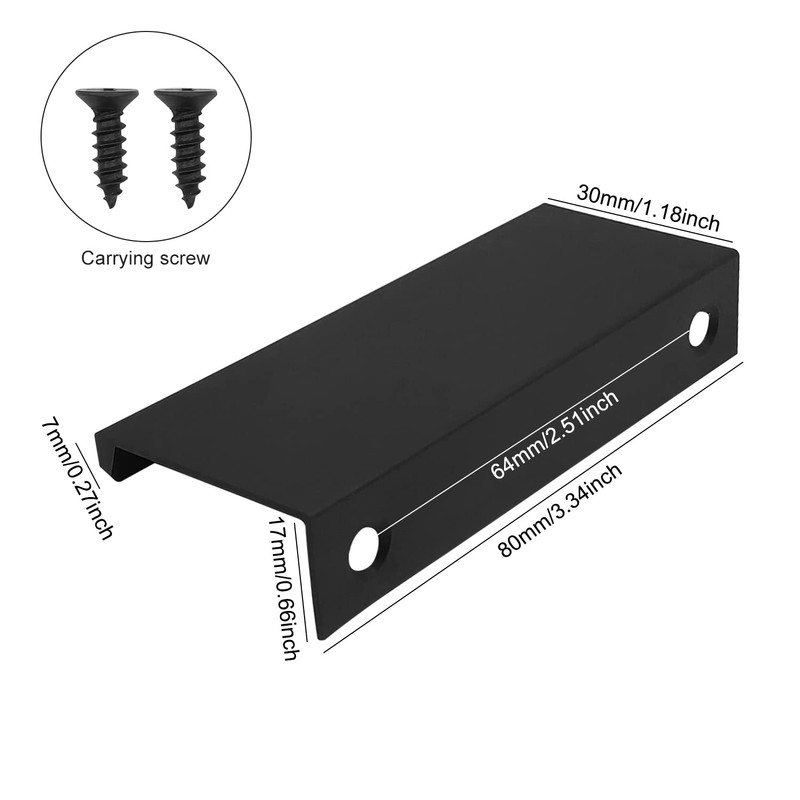 CHEERYMAGIC 2 Pack Back Mount Finger Edge Pull, Concealed Handles