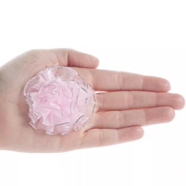 Unbranded Bulk Lot of 48 Pink Silver Lined 2-1/4" Open Ribbon Rose Bows