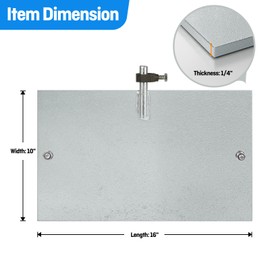 Steel Ground Plate,HDG, with 5/8 Direct Burial Connector UL Listed, 16" x 10" x 1/4" for Grounding Rod System Lightning Protection (1PC 16" x 10" x 1/4" HDG Ground Plate)