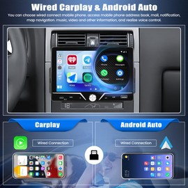Car Stereo Single Din Touchscreen Apple Carplay Android Auto,7 inch Single Car Radio with Bluetooth FM Radio Mirror Link TF/USB/AUX Input SWC Car Multimedia Player+Backup Camera