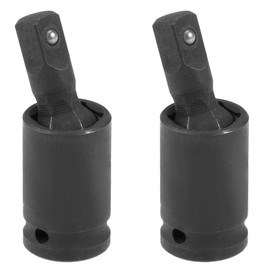 TA-VIGOR 2Pcs 1/4" Drive Universal Joint Swivel Deep Impact Socket Set, Heavy-Duty CR-V Socket Adapter, 360° U-Joint for Ratchets, Socket Sets, Manual & Automotive Wrench Tools