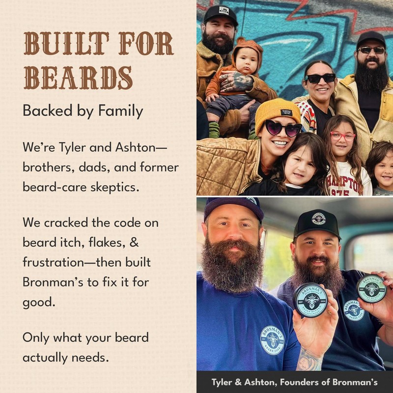 Bronmans Beef Tallow Beard Butter for Men - 4oz -