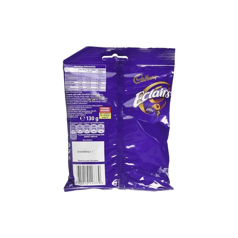 Cadbury Classic Eclairs Chocolate 130g Bag (Pack of 3)