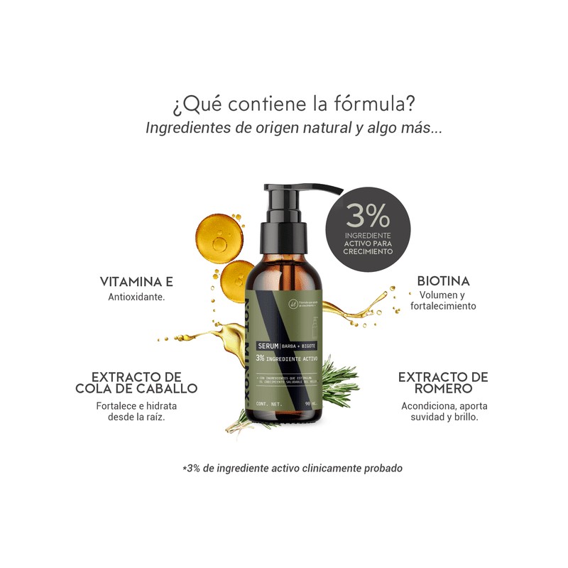 Crecimiento Barba y Bigote 3% Ingrediente Activo 90 ml Not-Minox